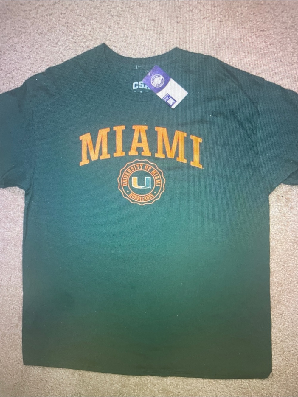 Miami Hurricanes Green Short Sleeve Graphic Tee